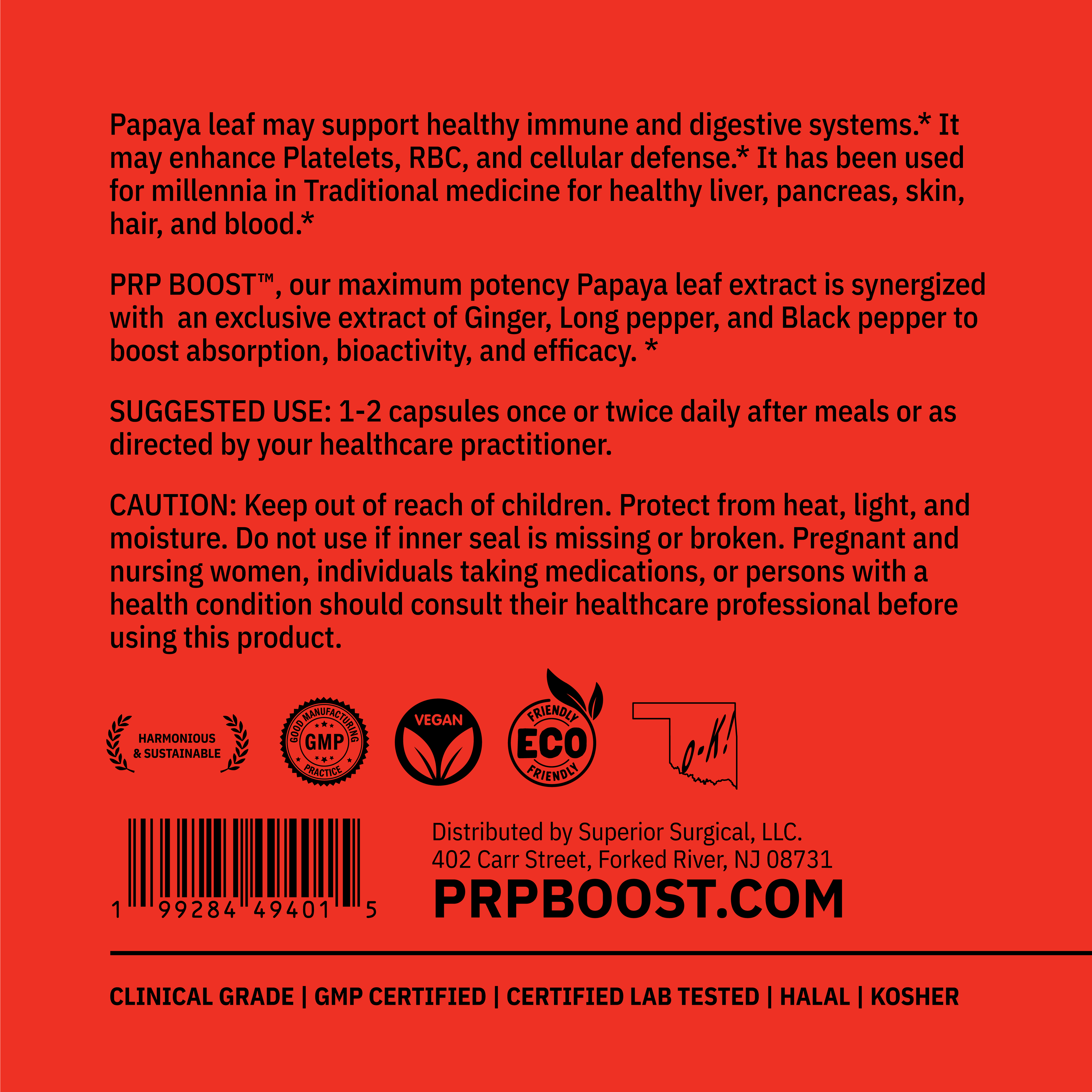 PRP Boost™ – Papaya Leaf Superior Extract Supplement for Platelet Support
